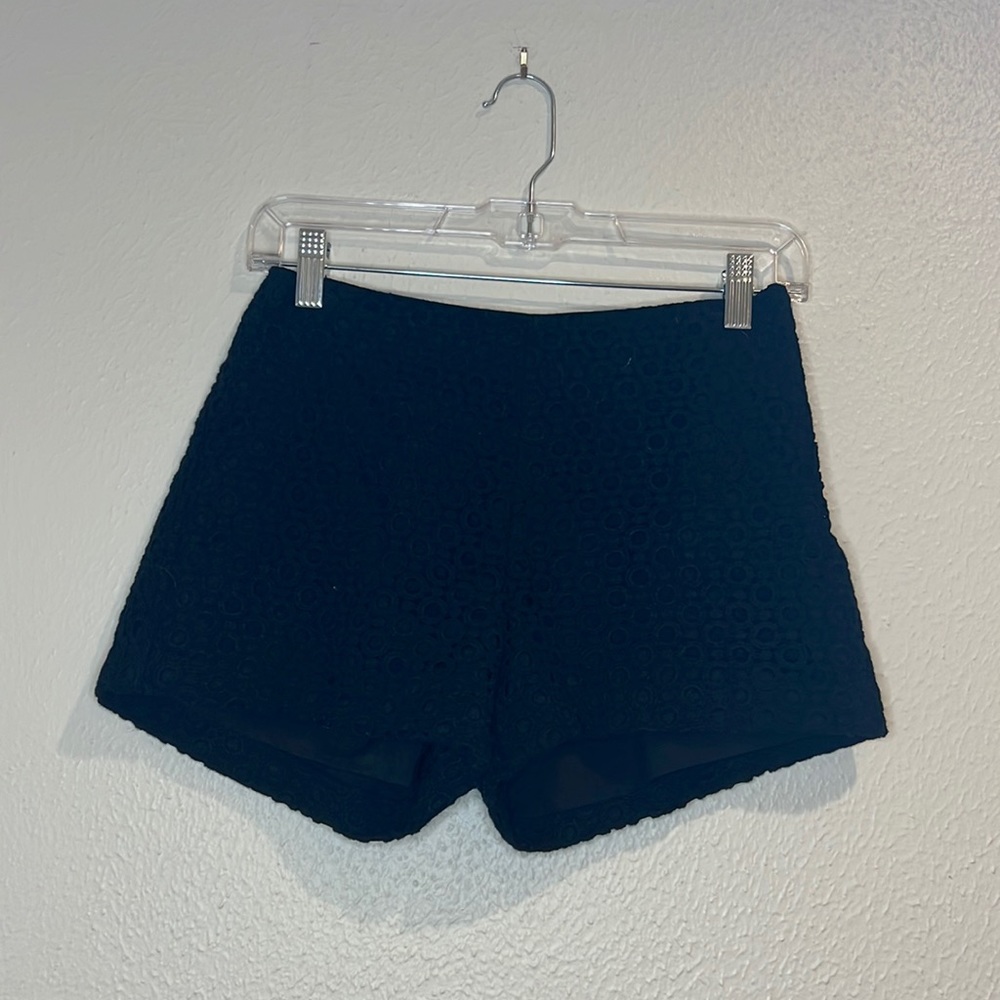 Black eyelet shorts